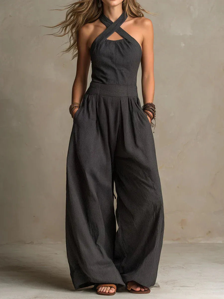 Isabella | Mono fluido con escote halter